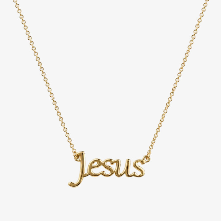 18k Yellow Gold Jesus Necklace