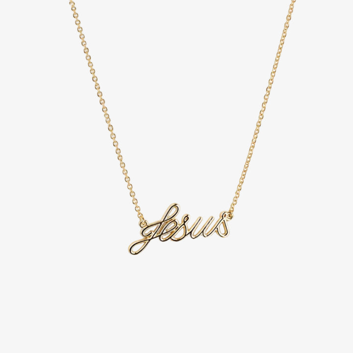 18k Yellow Gold Jesus Necklace