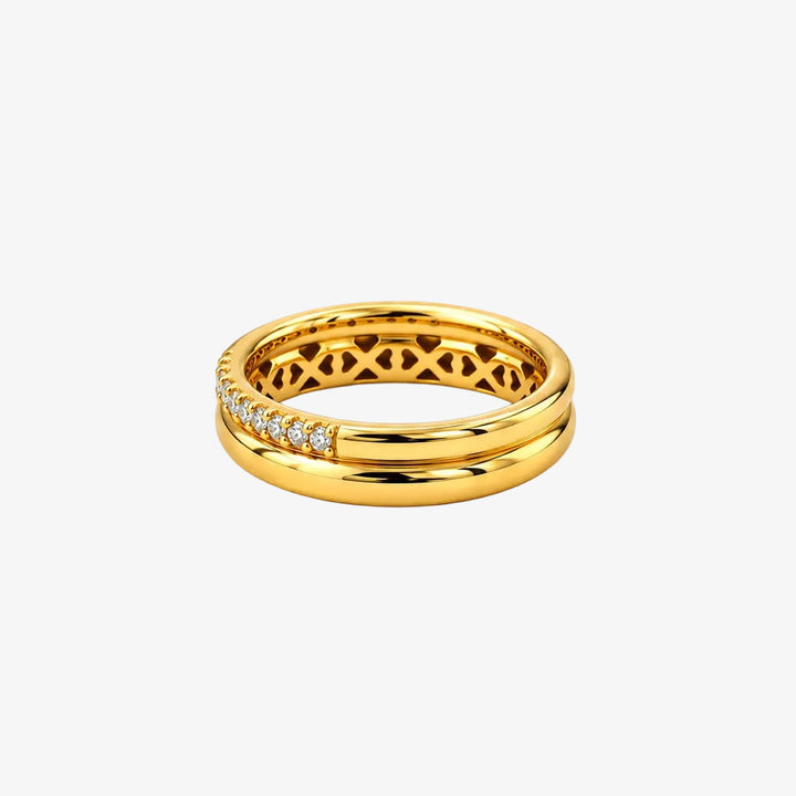 18K Yellow Gold 2-in-1 Lab Diamond Wedding Band