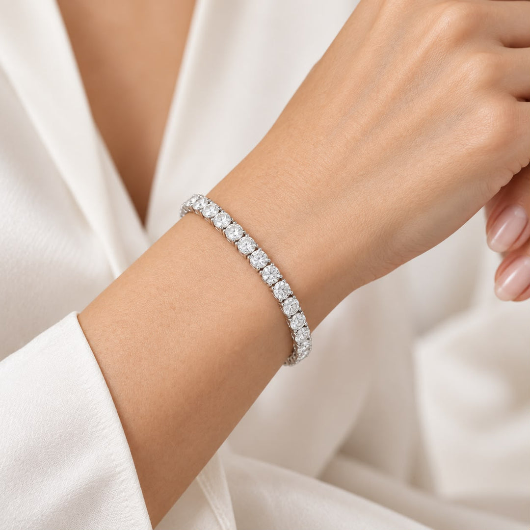 14K White Gold 10ct Lab Diamond Tennis Bracelet