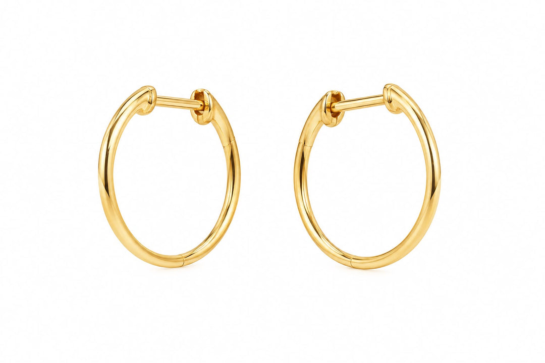 18k Yellow Gold Hoop Earring