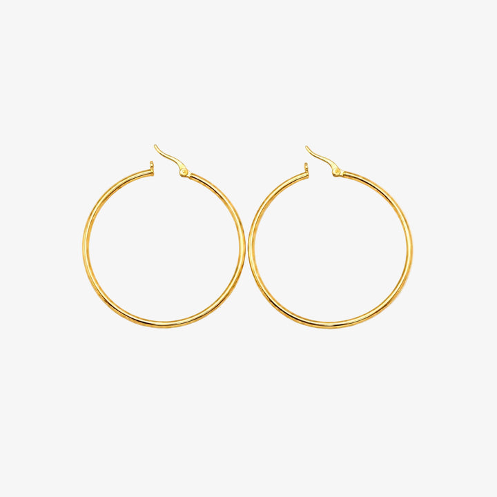 14K Yellow Gold Classic Large Hoop Earrings – 52.5mm