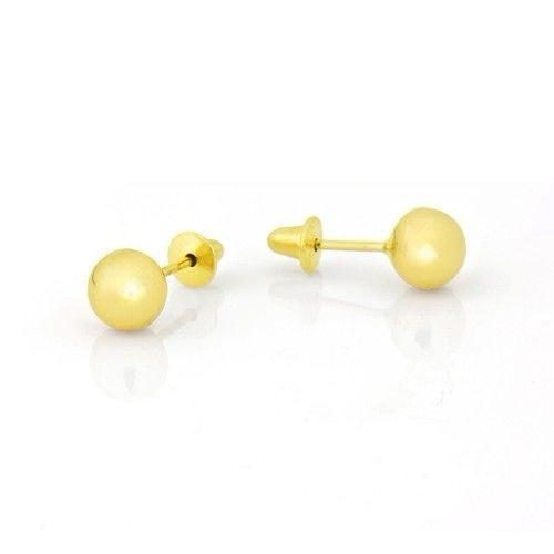 18k Gold Ball Earring