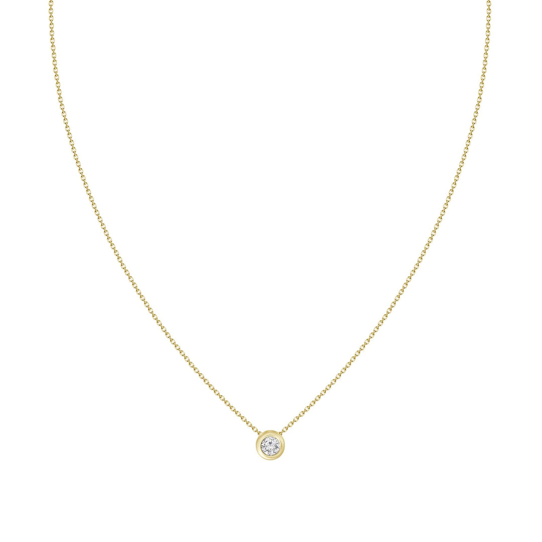 18k Gold Diamond Bezel Necklace