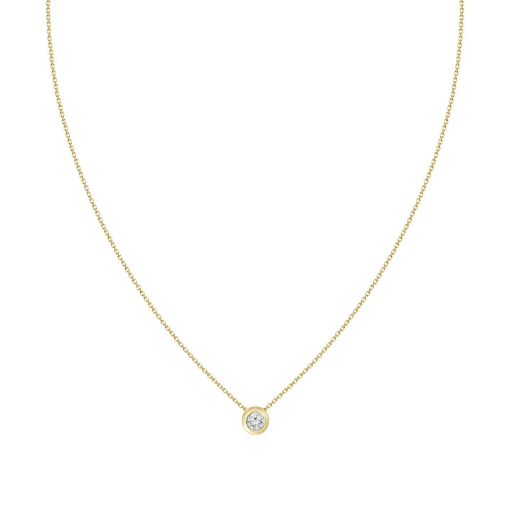 18k Gold Diamond Bezel Necklace