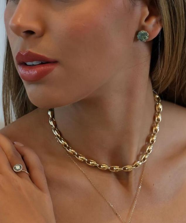 French Link Chocker 18k Gold