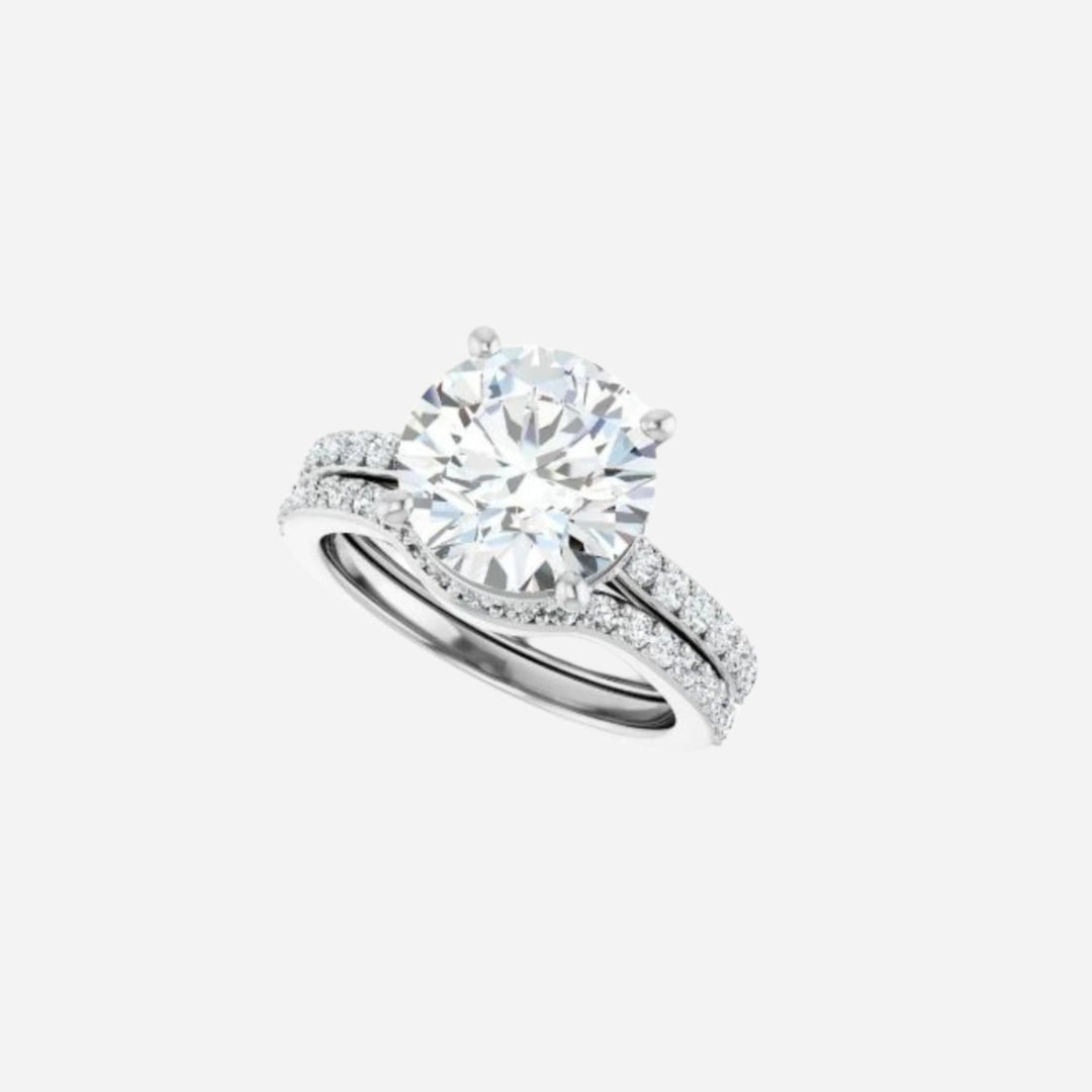 Lab Diamond Engagement Ring 1.5 ct Round 18K White Gold