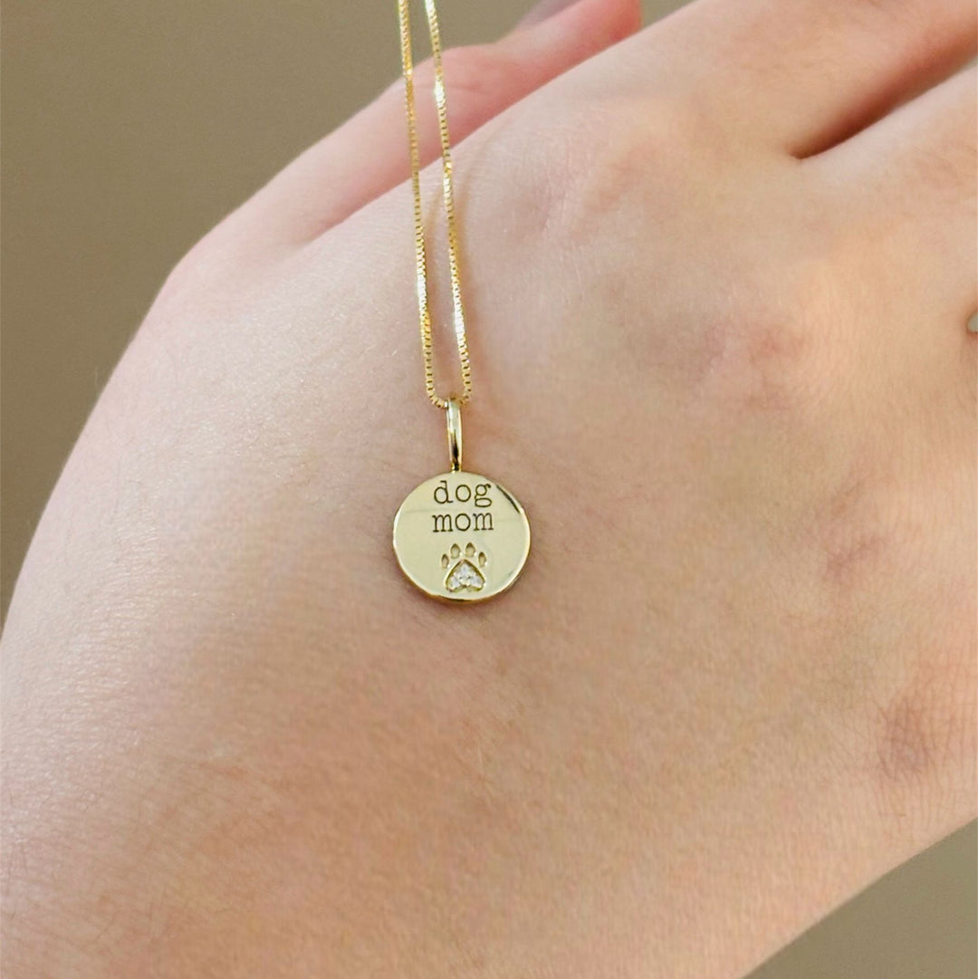 Natural Diamond Dog Paw Charm Pendant