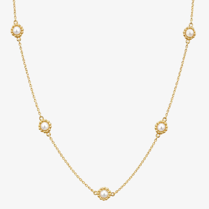 Collar largo de perlas de oro de 18 quilates