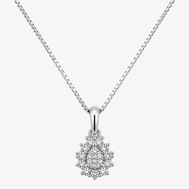 Colar com pingente de diamante em ouro 18k