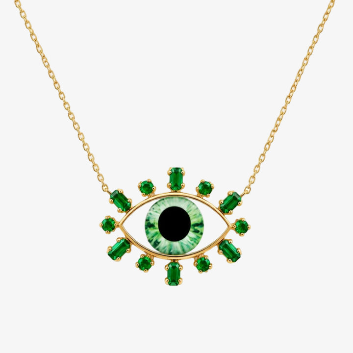 Greek Eye 18k Gold Necklace