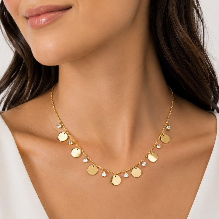 18k Gold White Topaz Necklace