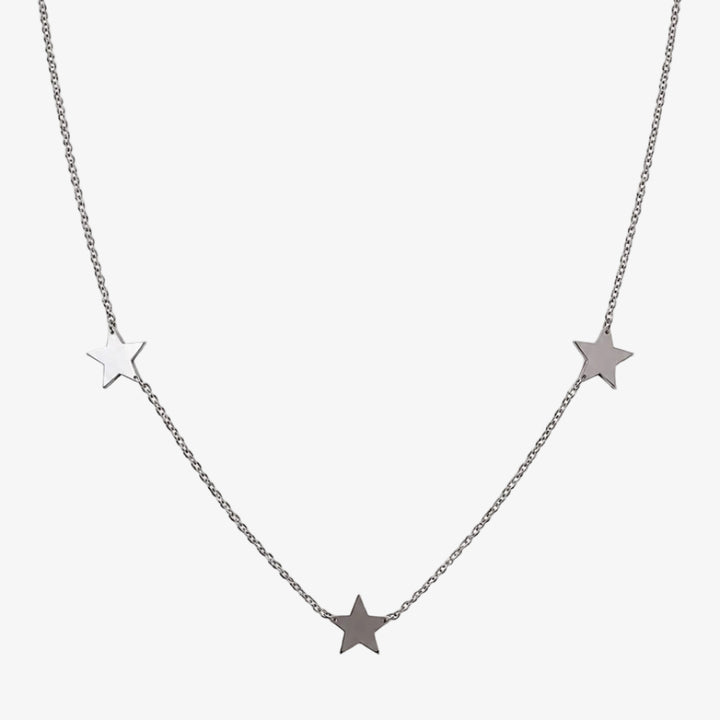 18k Gold Three Star Necklace