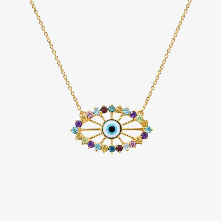 18k Gold Greek Eye Necklace