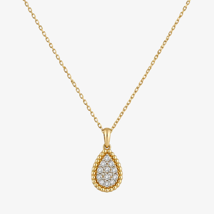 18k Yellow Gold Drop Diamond Necklace