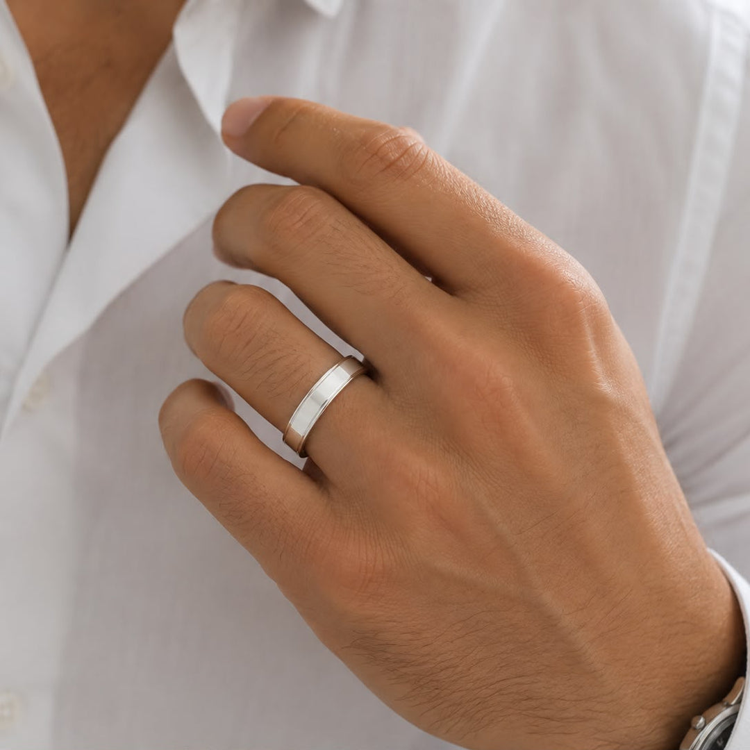 14k White Gold Classic Wedding Band