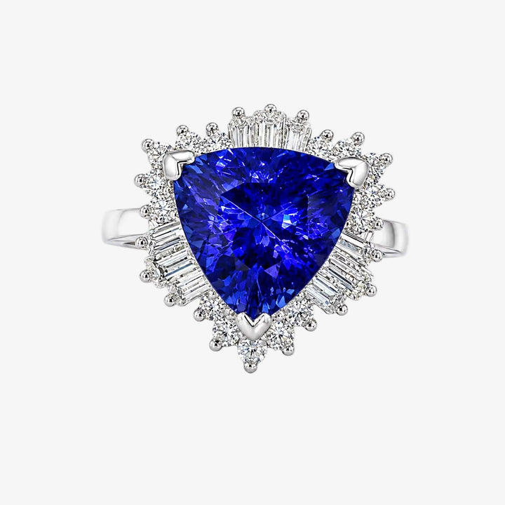 14k White Gold Tanzanite and Diamond Ring