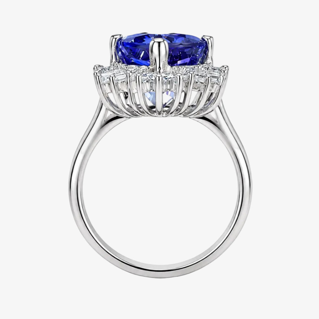 14k White Gold Tanzanite and Diamond Ring