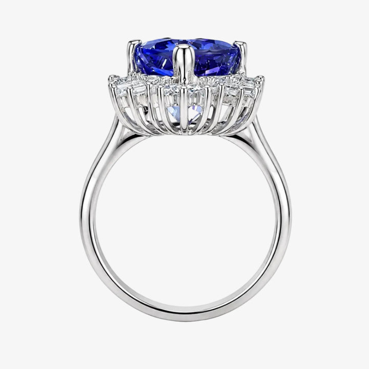 14k White Gold Tanzanite and Diamond Ring