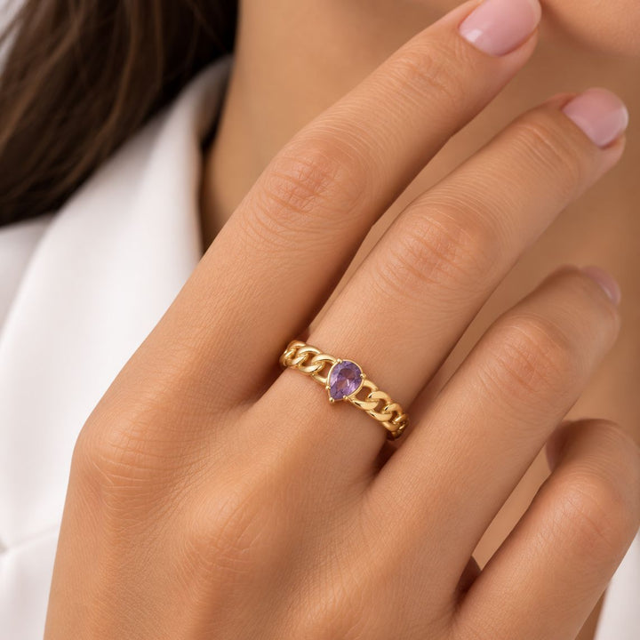 18k Gold Amethyst Ring