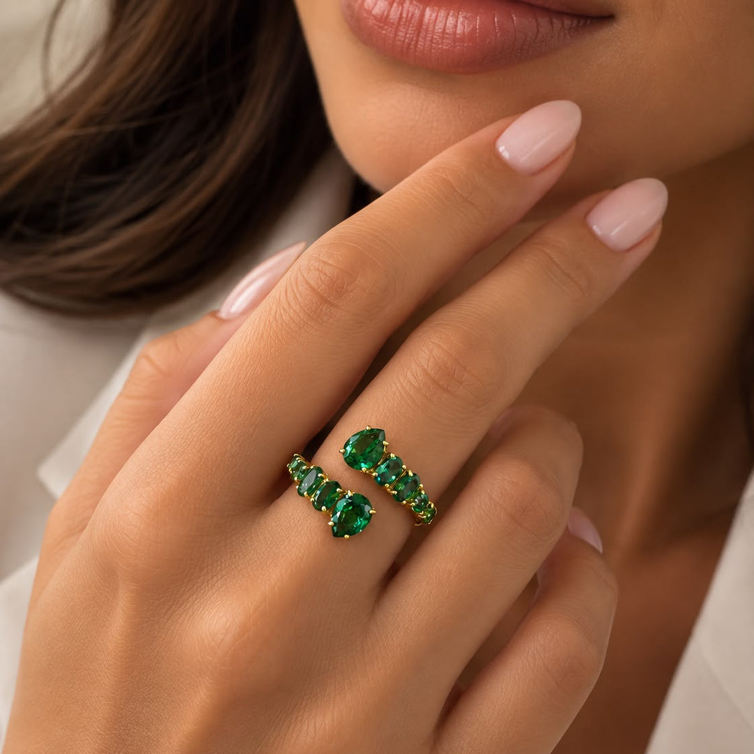 18K Yellow Gold Rainforest Topaz Ring