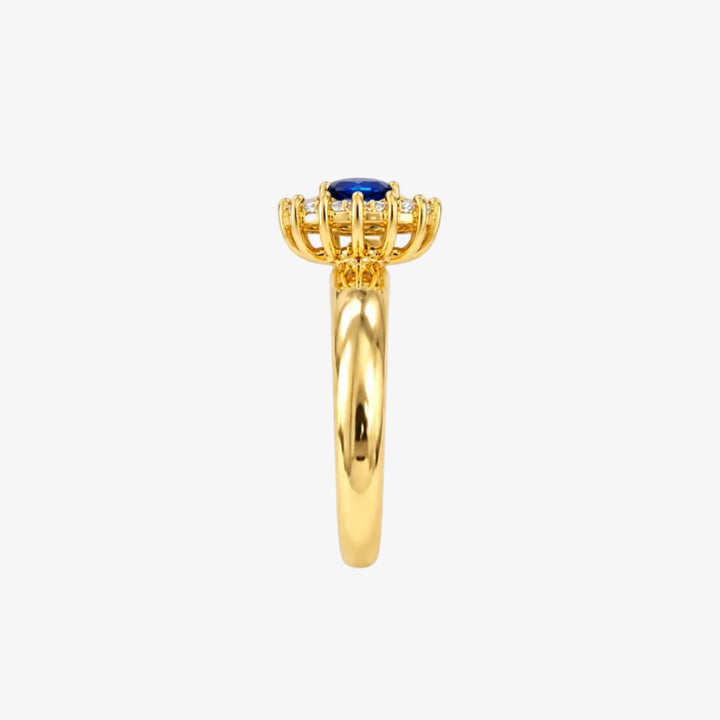 18K Yellow Gold Oval Halo Ring