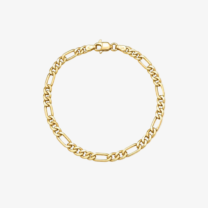 18K Yellow Gold Figaro Link Bracelet
