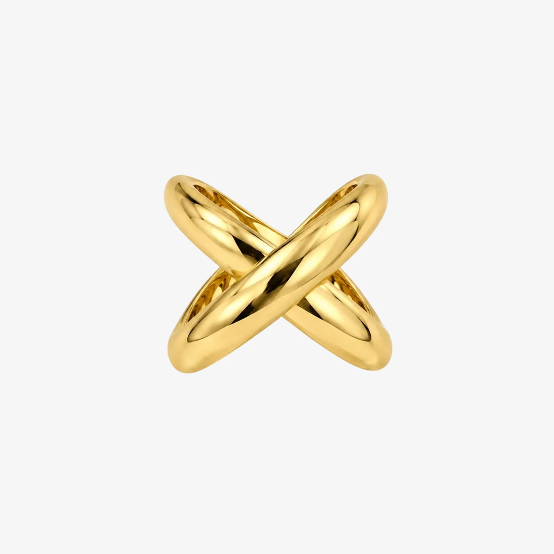 Anillo entrelazado de oro de 18 quilates