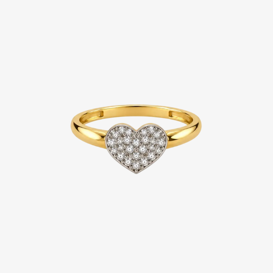 18K Yellow Gold Heart Ring
