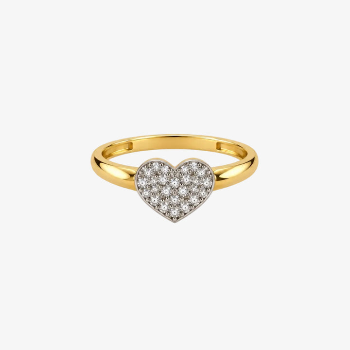 18K Yellow Gold Heart Ring