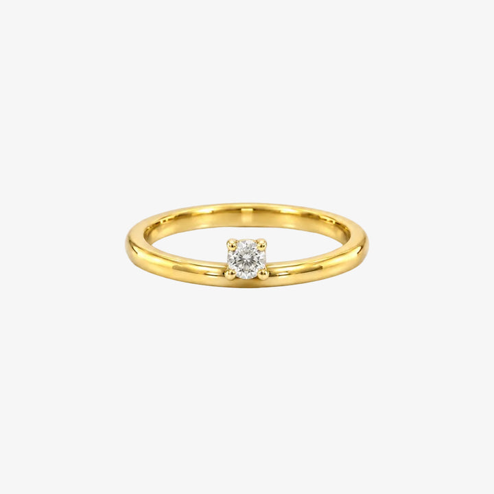 18K Yellow Gold Lab Diamond Solitaire Ring