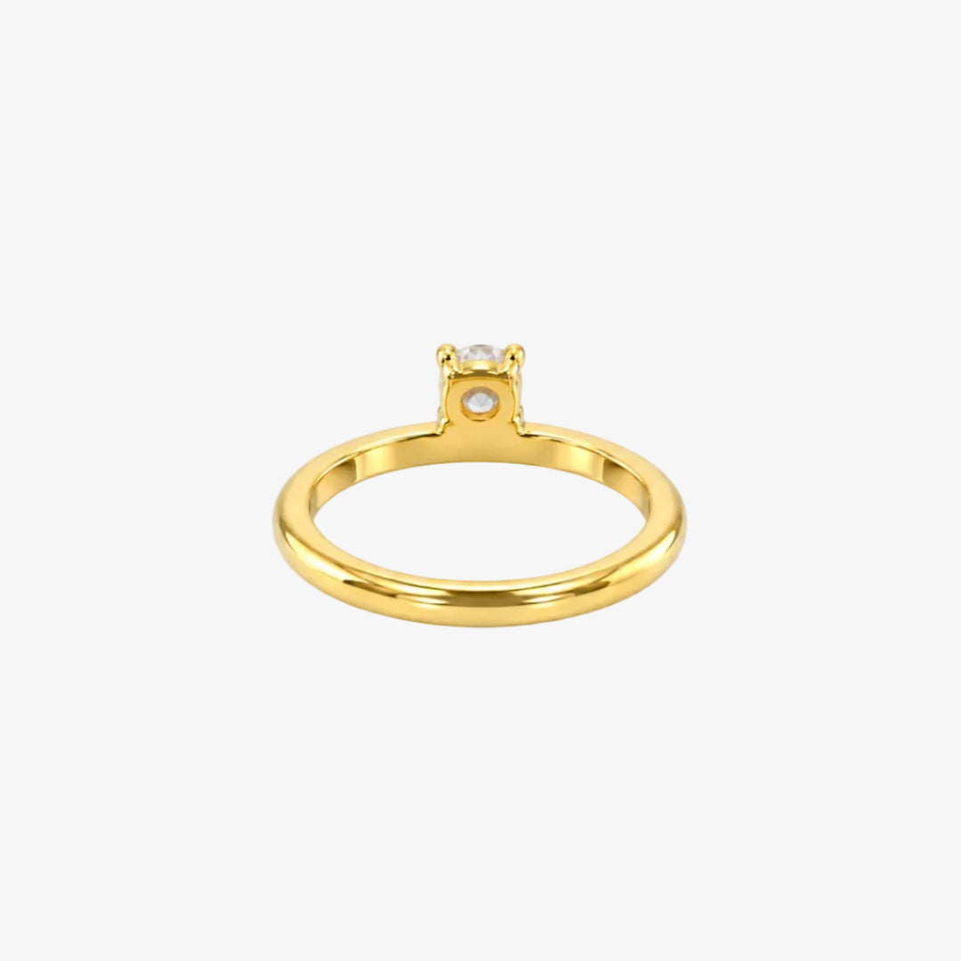 18K Yellow Gold Lab Diamond Solitaire Ring