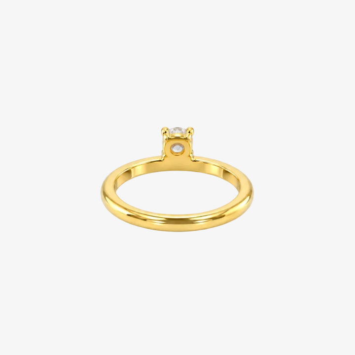 18K Yellow Gold Lab Diamond Solitaire Ring