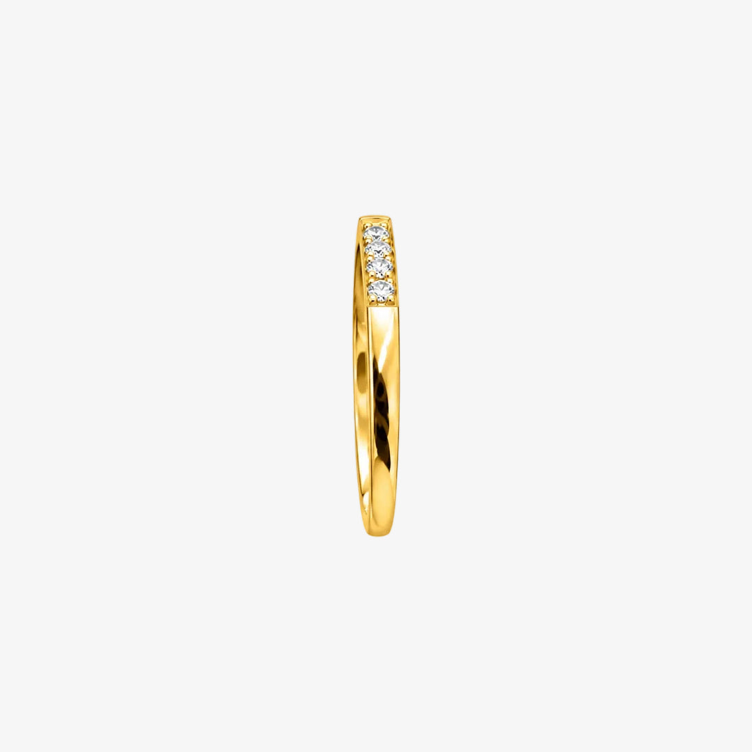 18k Yellow Gold Wedding Band - Natural Diamonds