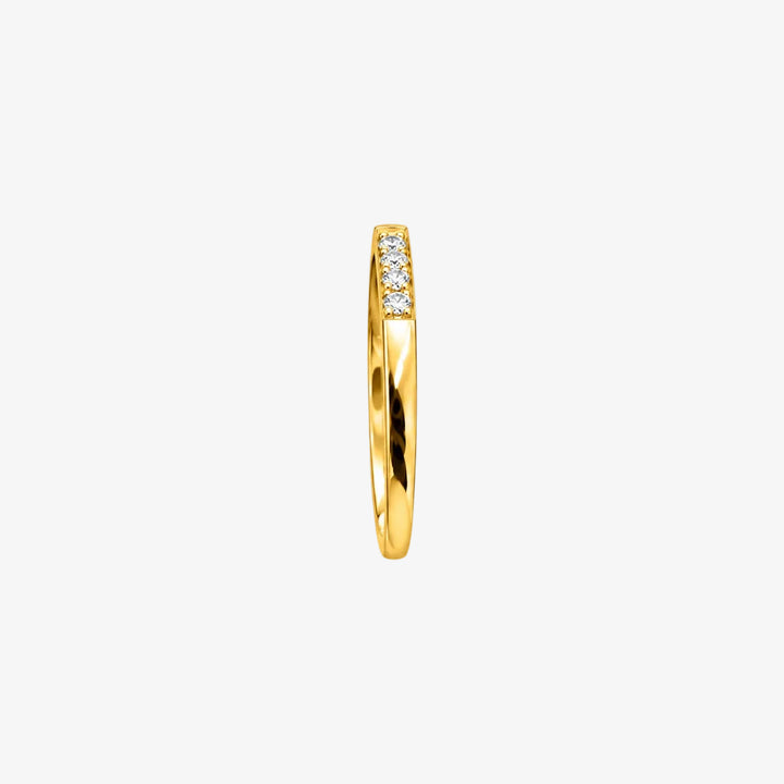 18k Yellow Gold Wedding Band - Natural Diamonds