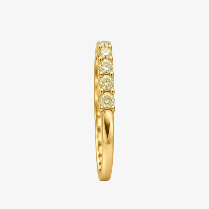 18k Yellow Gold Wedding Band -  Fancy Yellow Diamonds