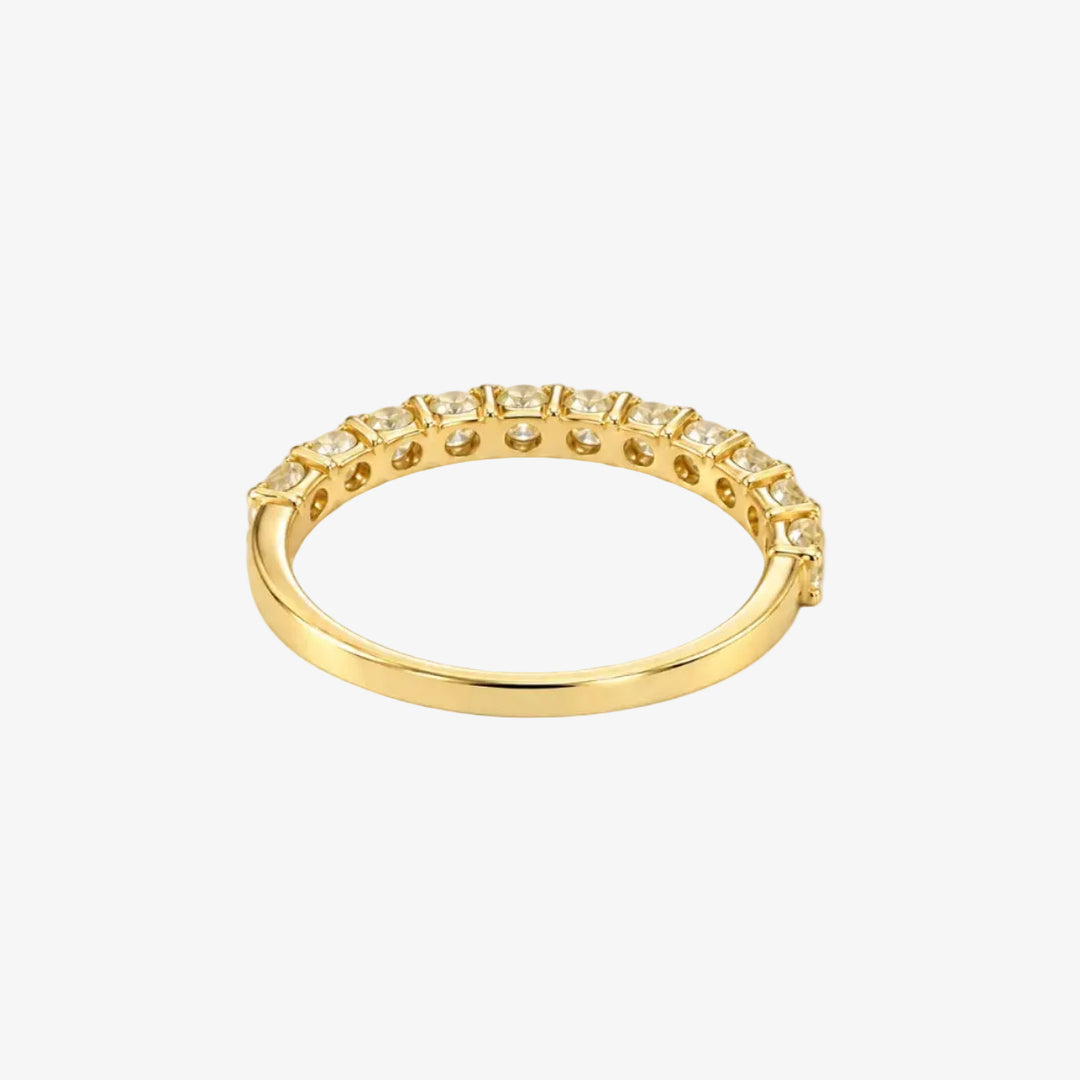 18k Yellow Gold Wedding Band - Natural Diamonds