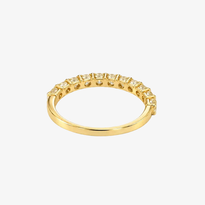 18k Yellow Gold Wedding Band - Natural Diamonds