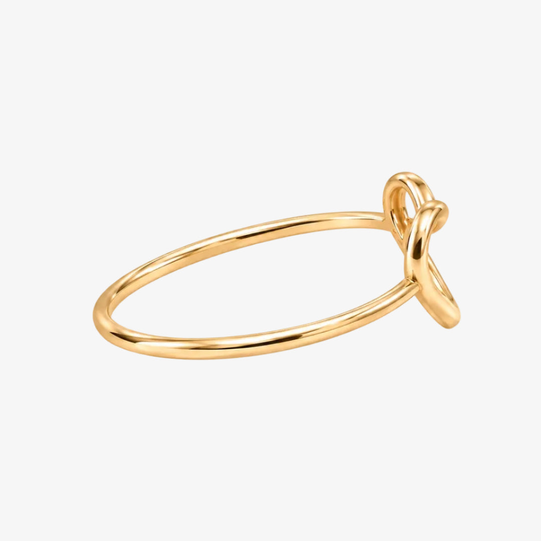 18K Yellow Gold Open Heart Ring
