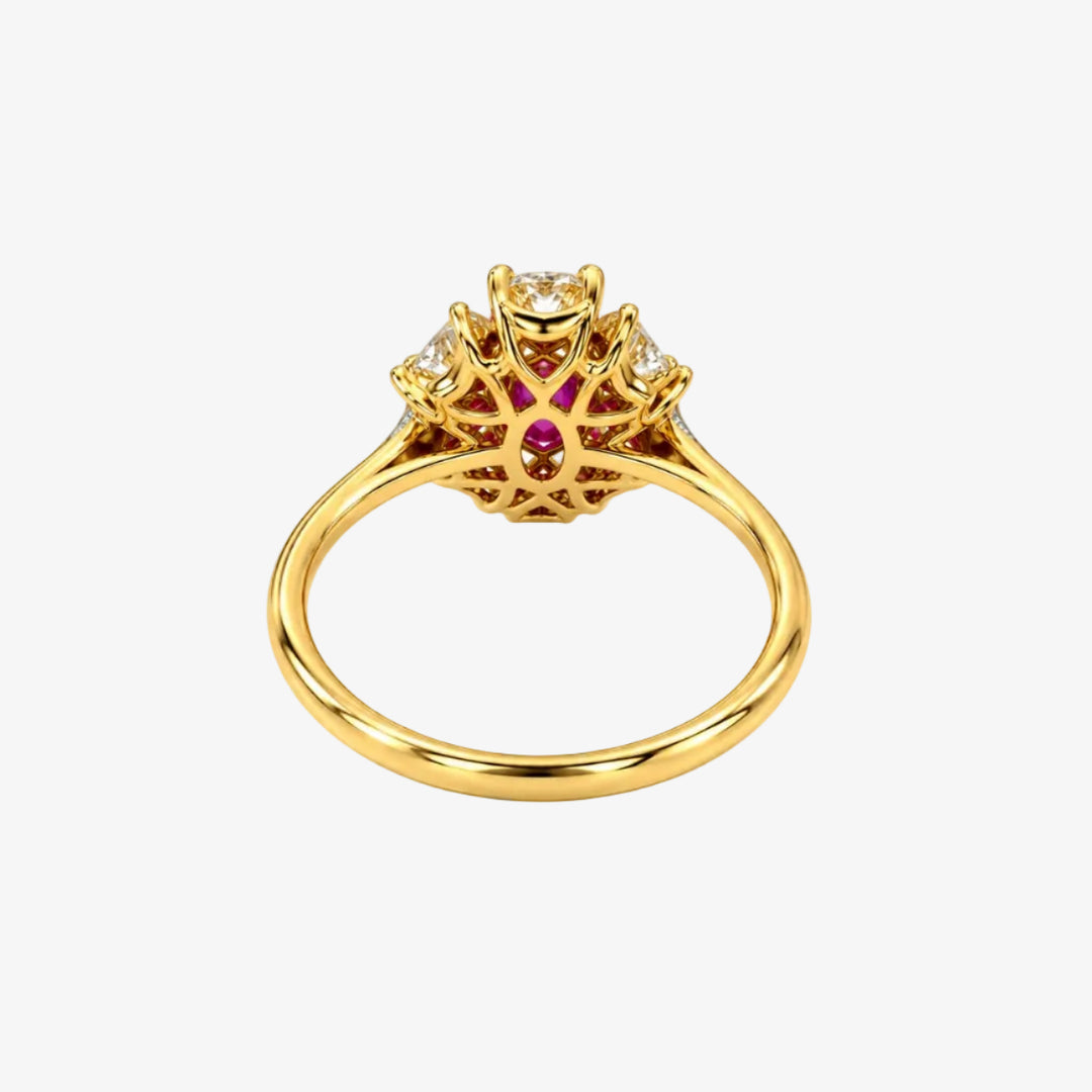 Anillo de oro con rubí de 18 quilates