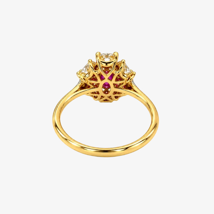 Anillo de oro con rubí de 18 quilates