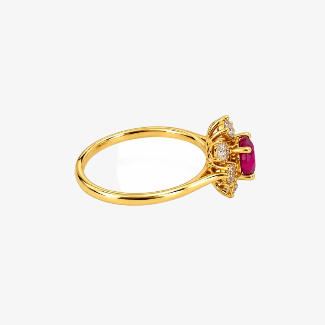 Anillo de oro con rubí de 18 quilates