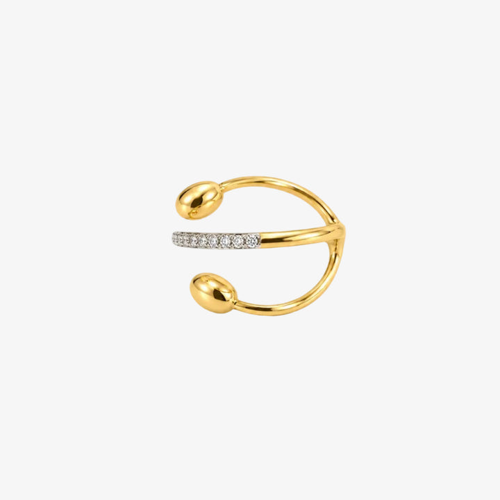 18k Yellow Gold Natural Diamond Atom Ring
