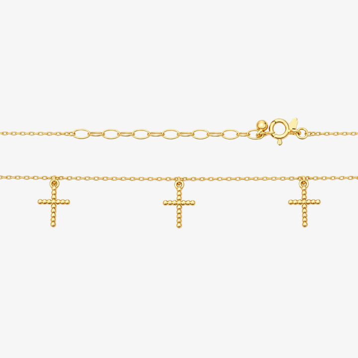 Collar de cruz de oro de 18 quilates - Tamaño: 17,9 pulgadas - Metal: Oro amarillo de 18 quilates