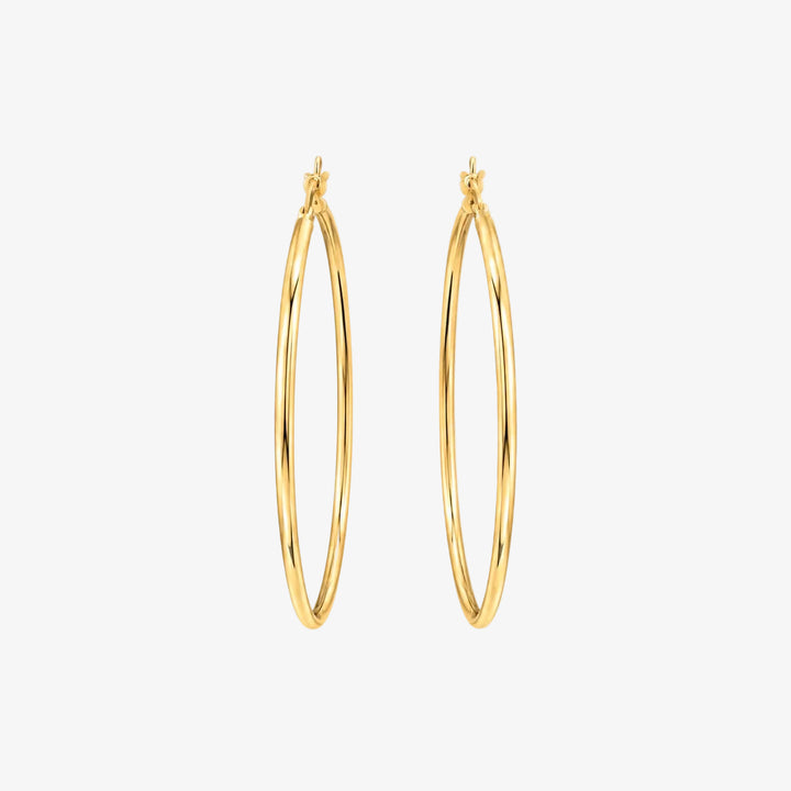 14K Yellow Gold Classic Large Hoop Earrings – 52.5mm
