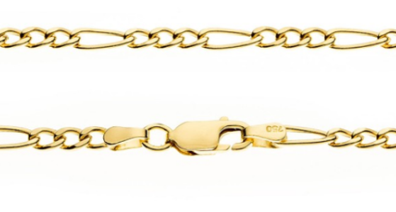 18k Gold Figaro Chain Necklace