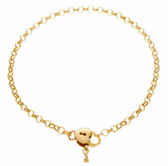 18k Solid Gold Heart Bracelet