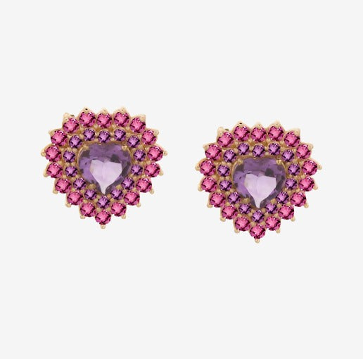 18k Gold Amethyst Earring