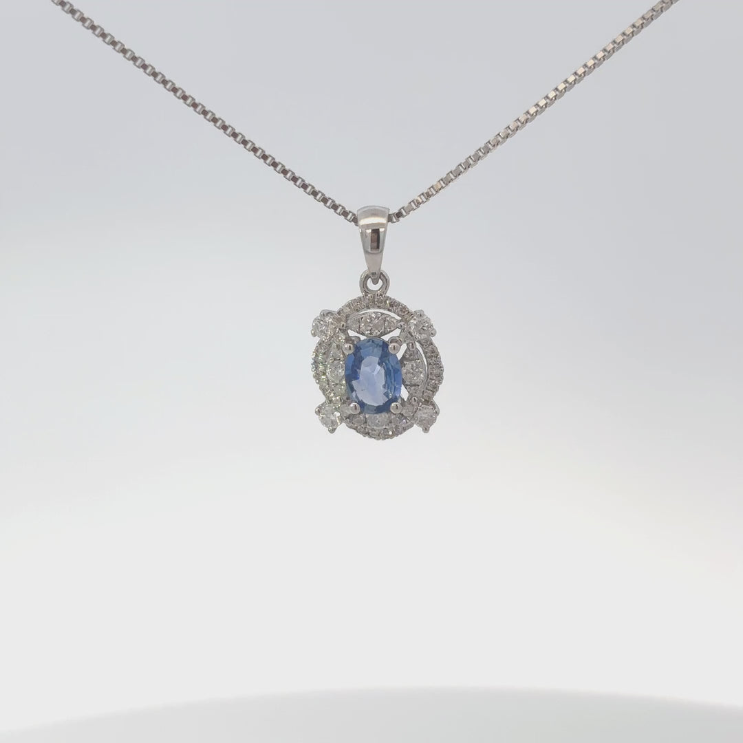 18k White Gold Sapphire Necklace