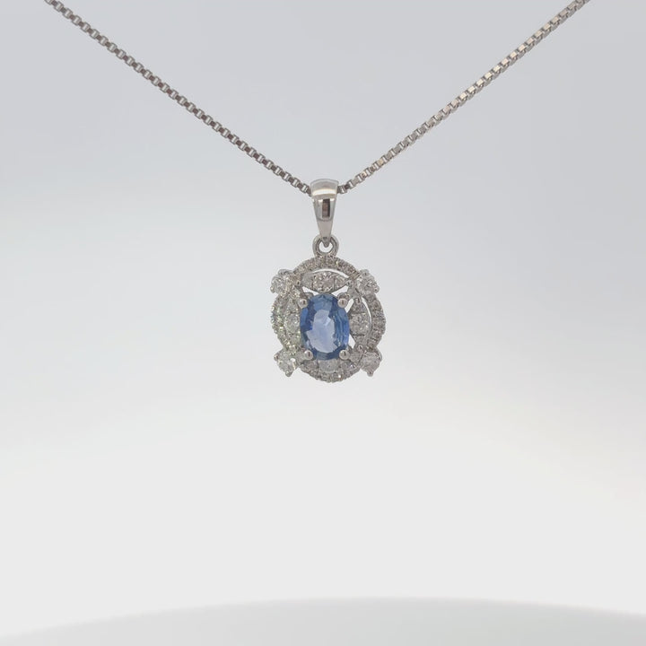 18k White Gold Sapphire Necklace